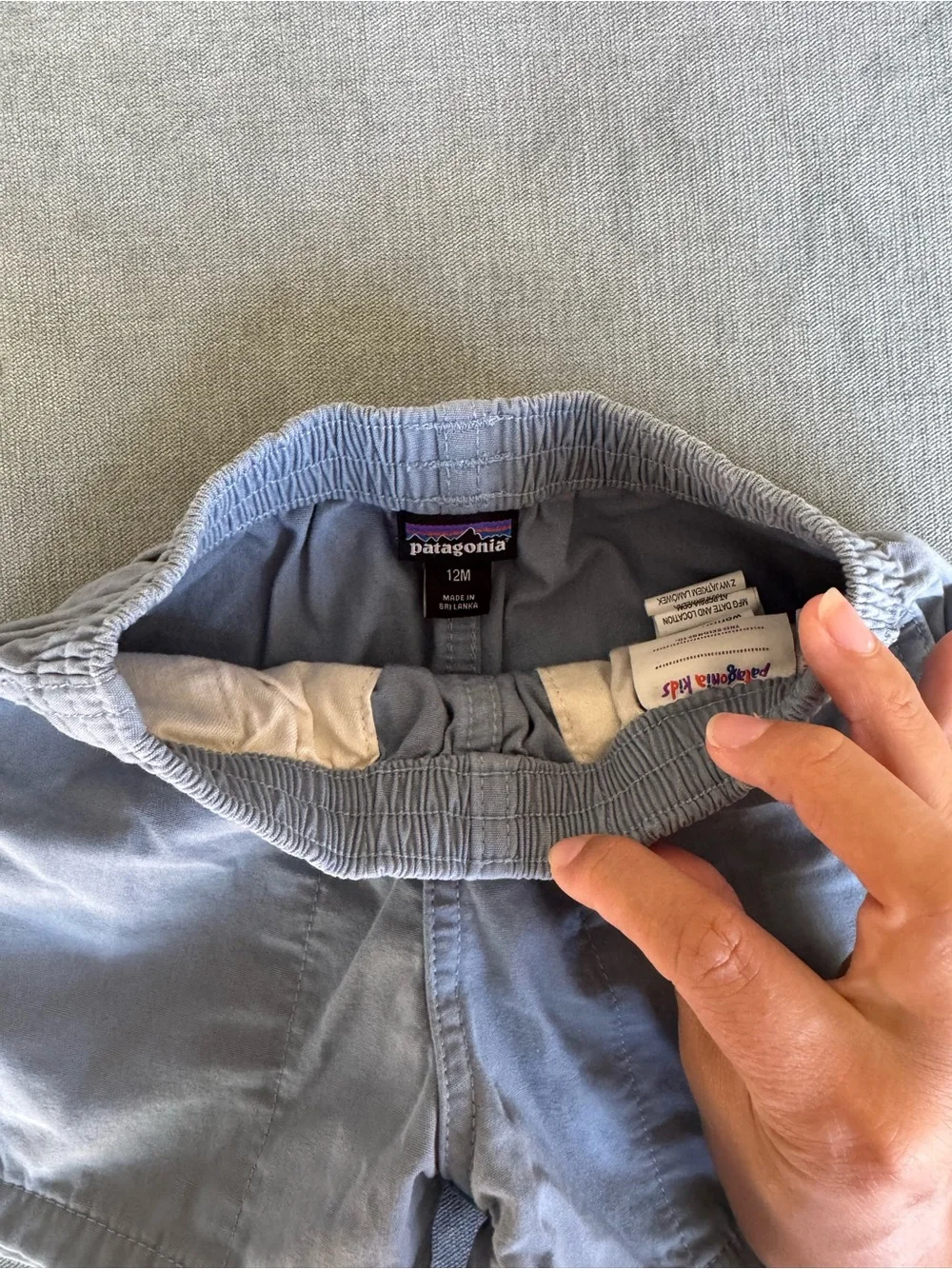 Patagonia Light Blue Elastic-Waist Kids Shorts